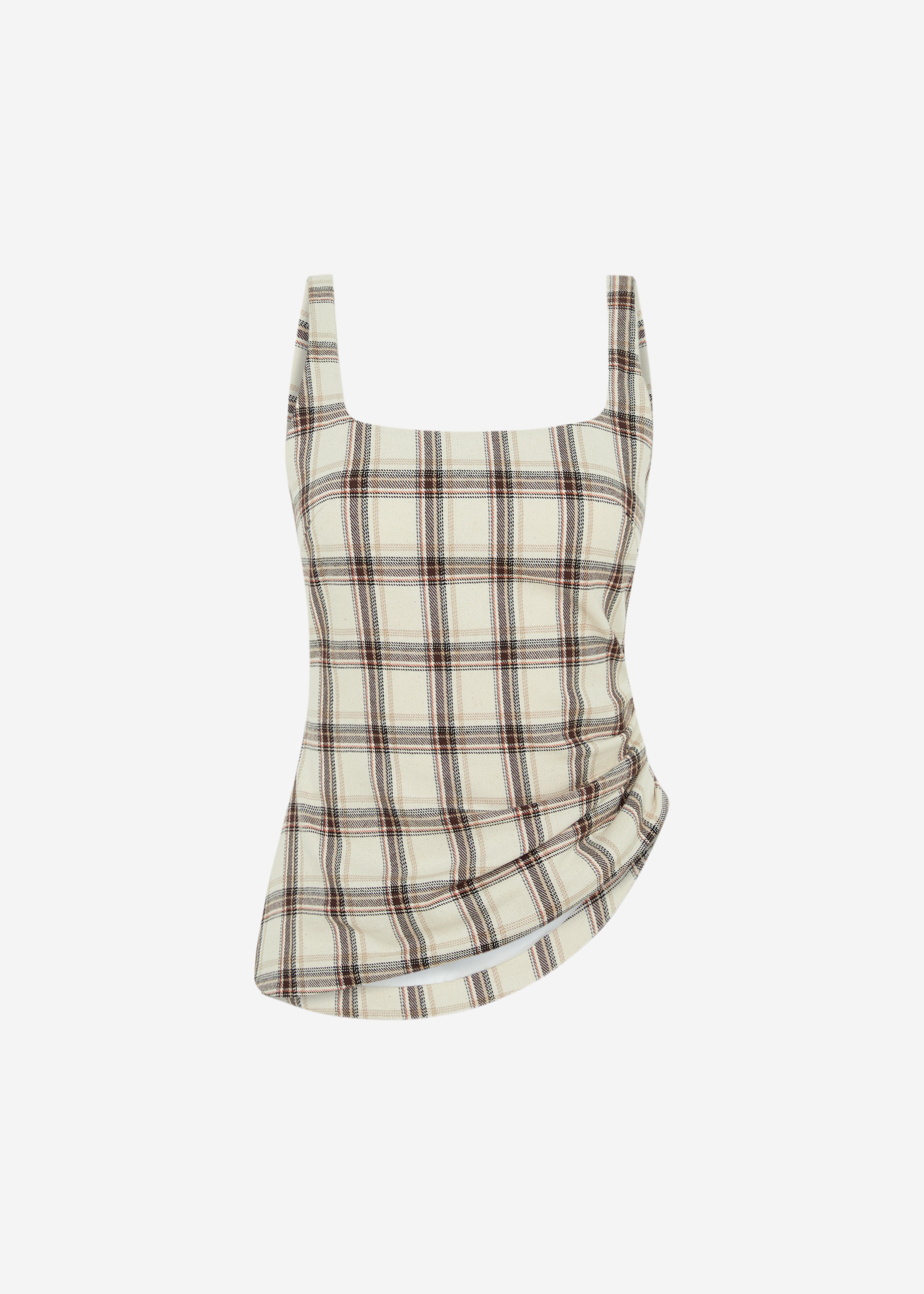 Soft Plaid DoubleLayer Top