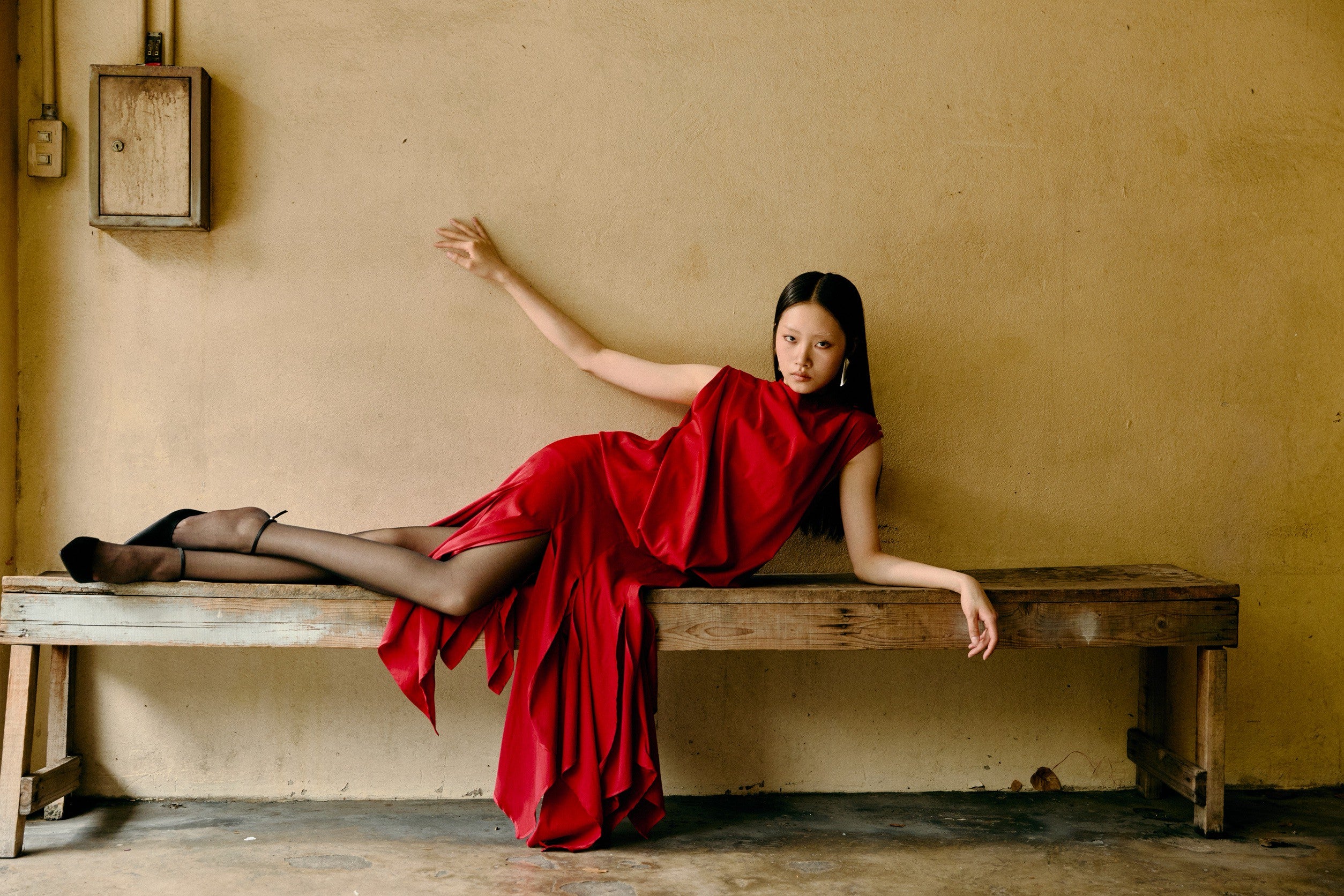 Soft Descent Draped Dress