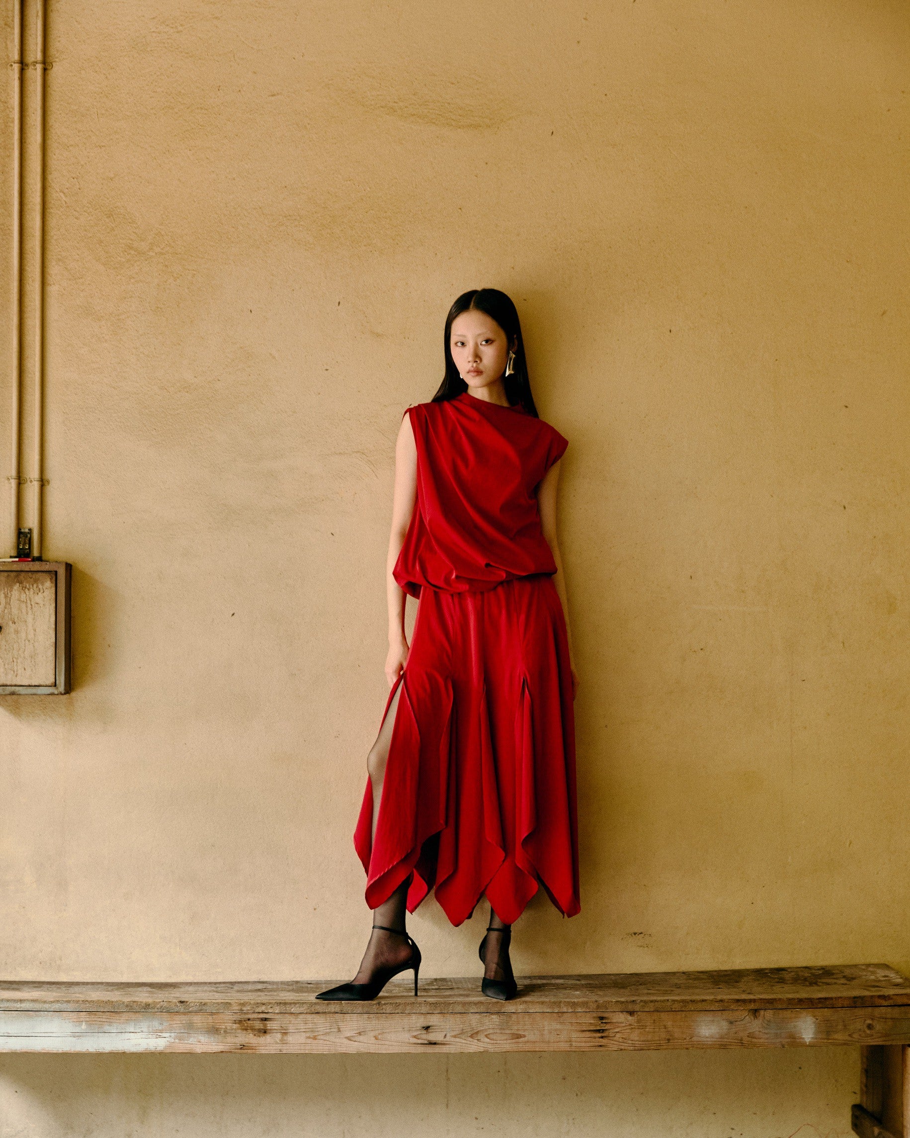 Soft Descent Draped Dress