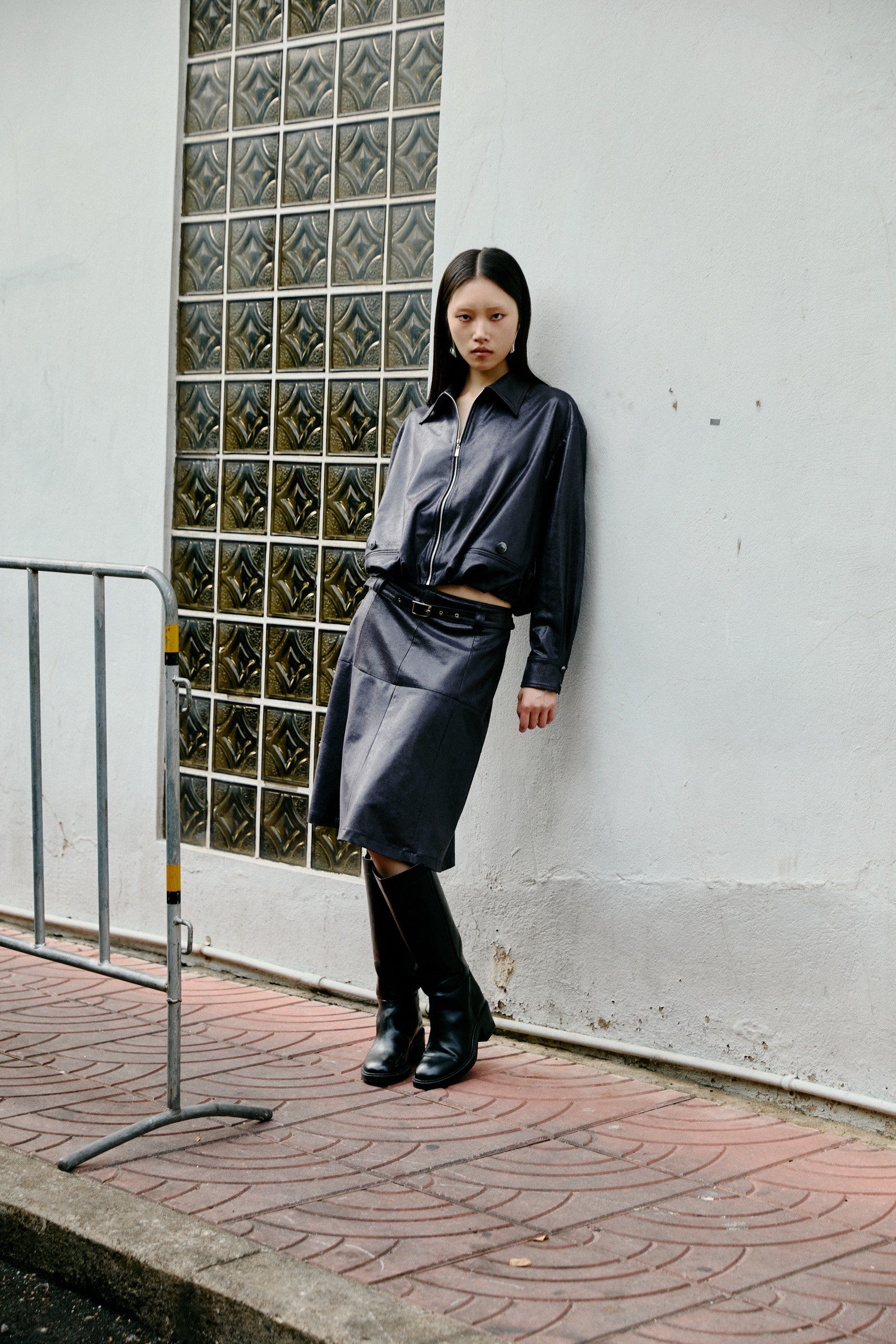 Shimmer Panel Belt Skirt