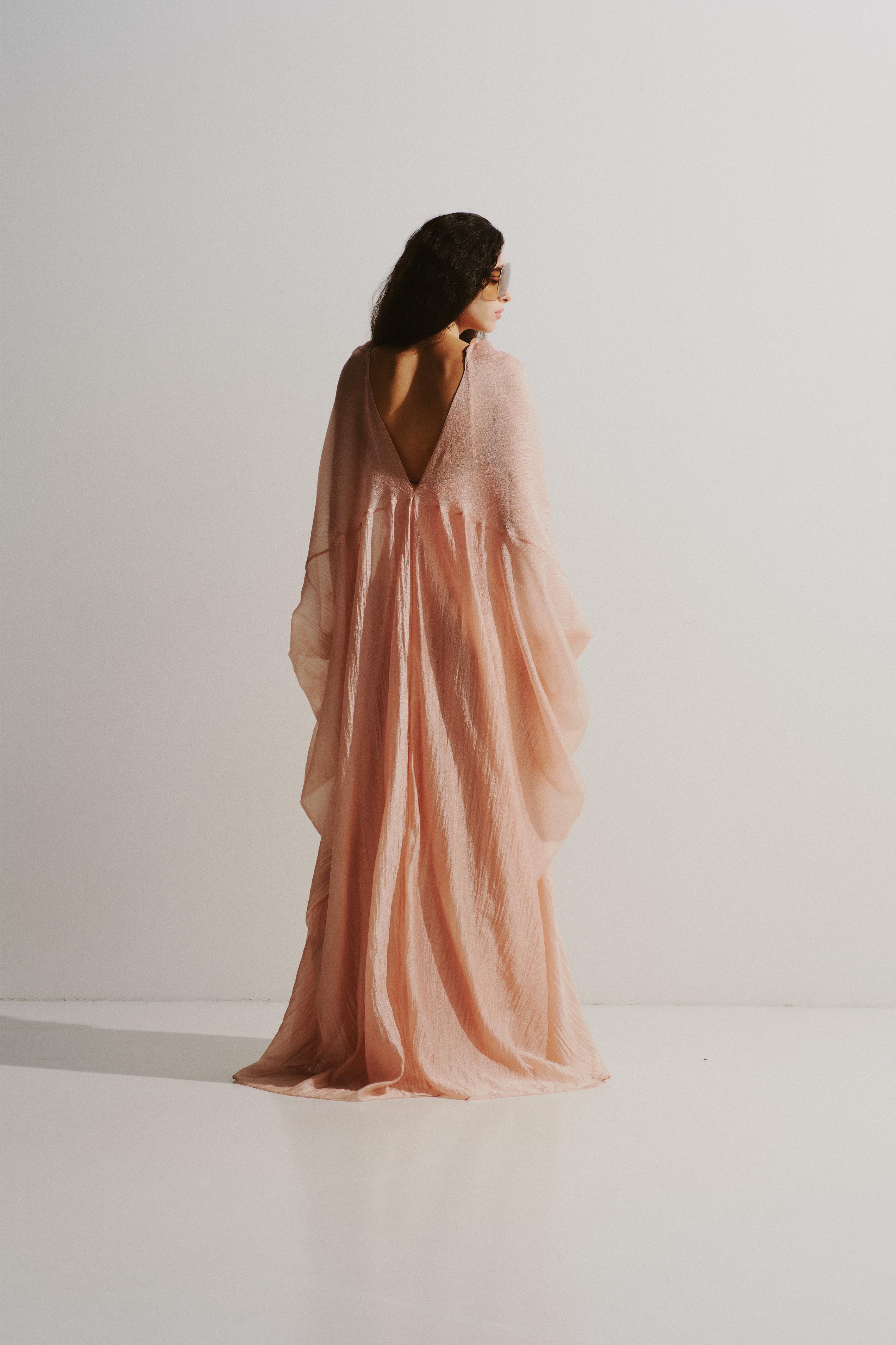 Soft Drape V-Back Dress