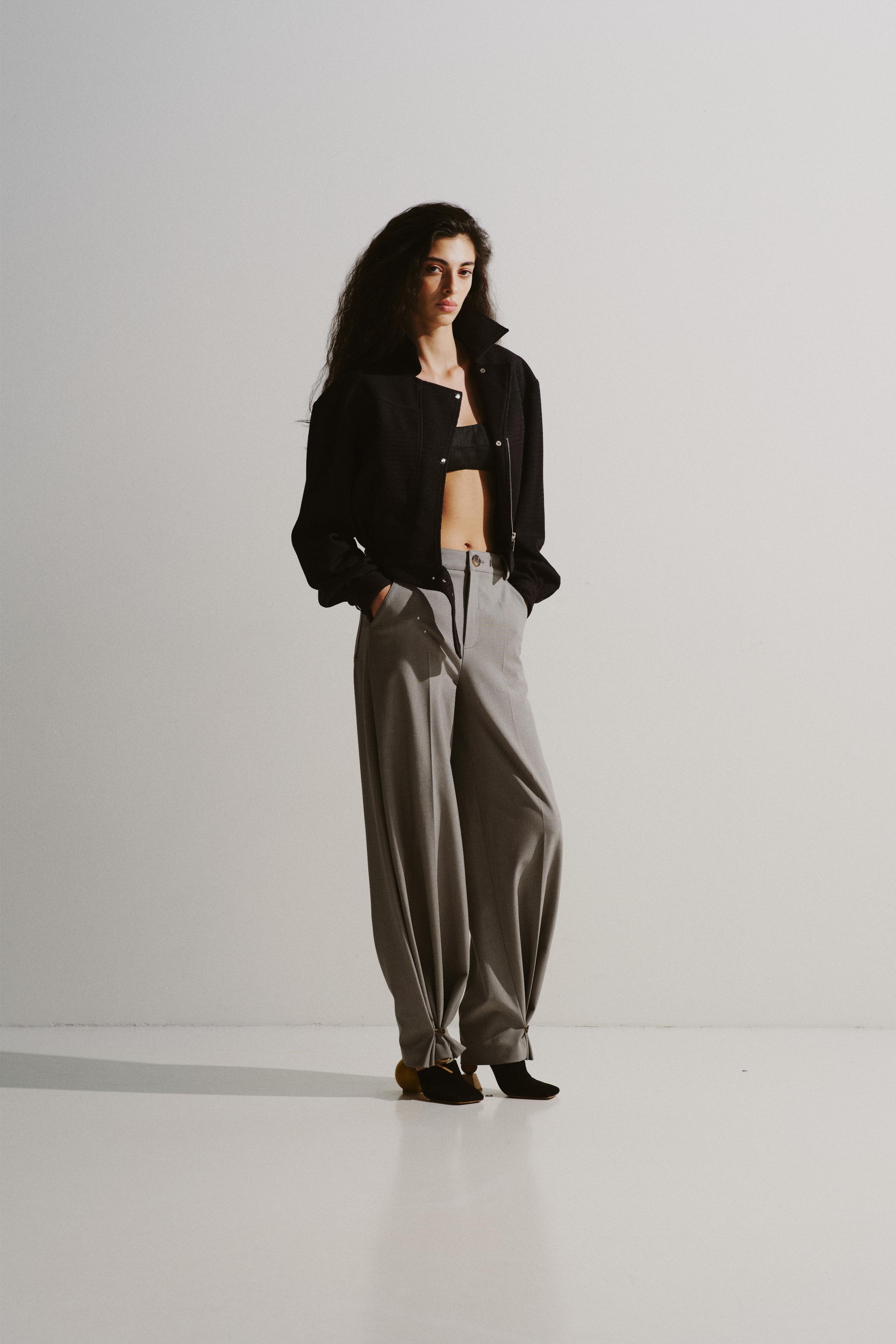 Tailored Pleat Detail Tapered Pants
