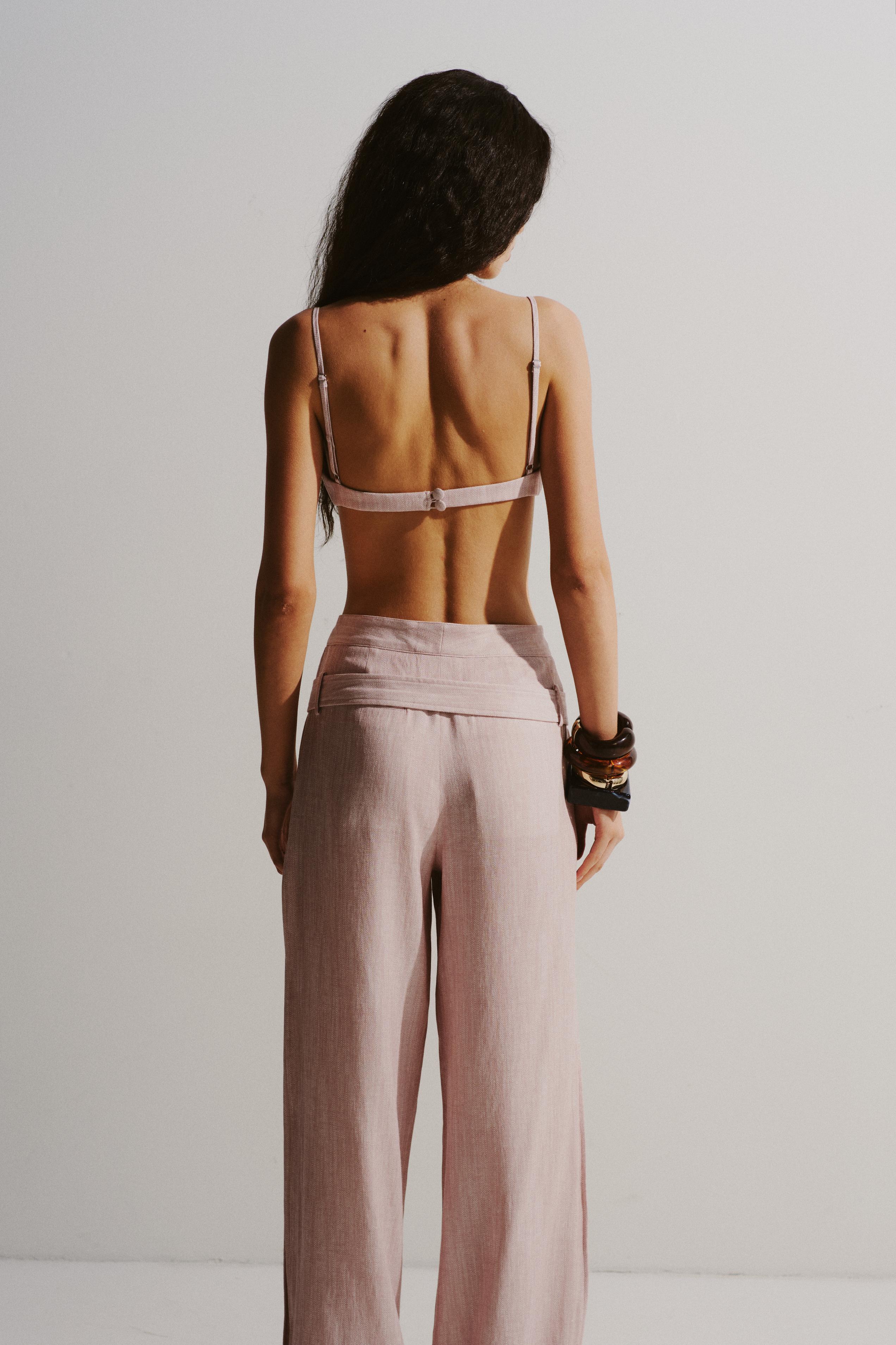 Hip-Belt Linen Trousers