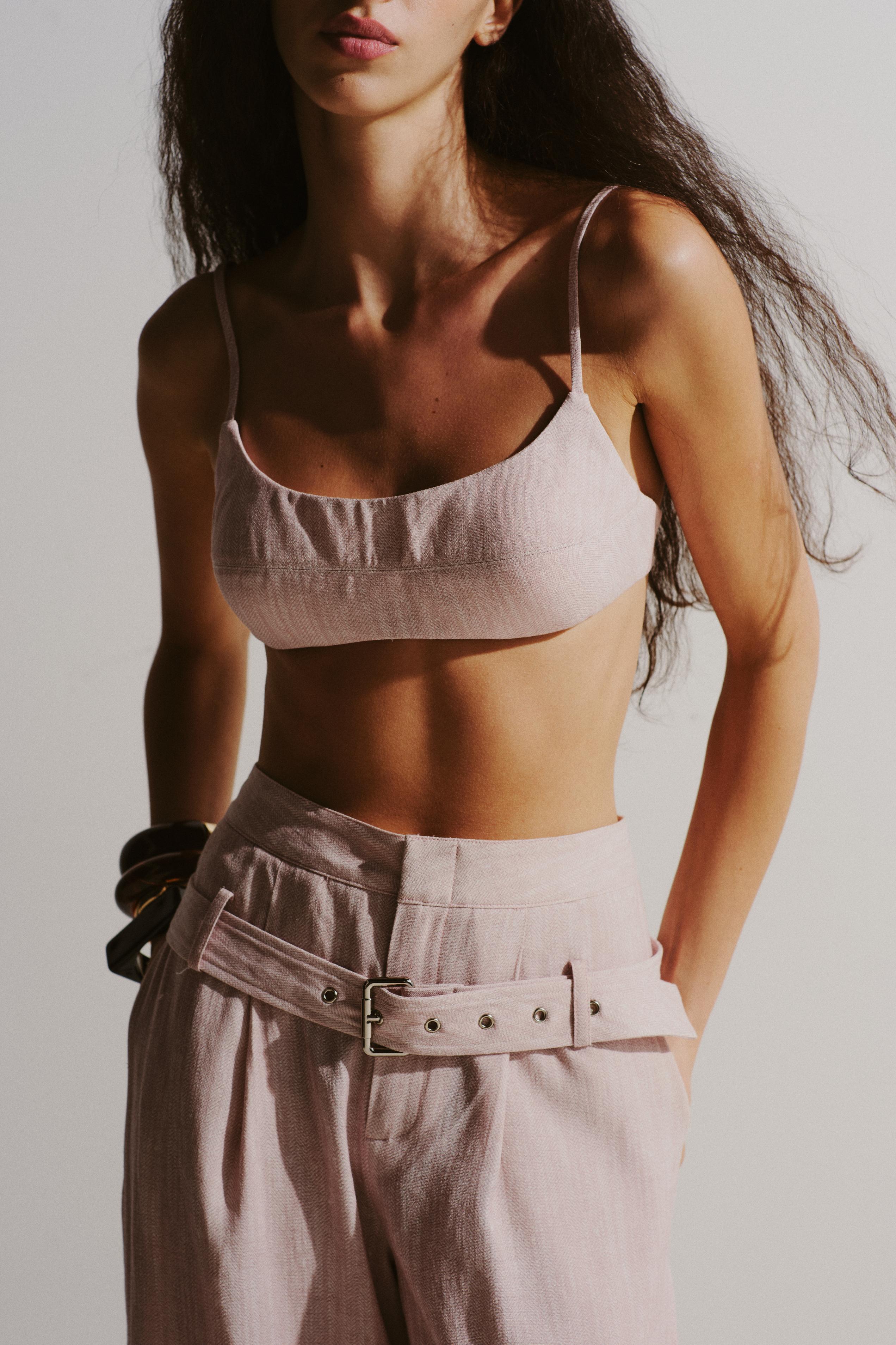 Hip-Belt Linen Trousers