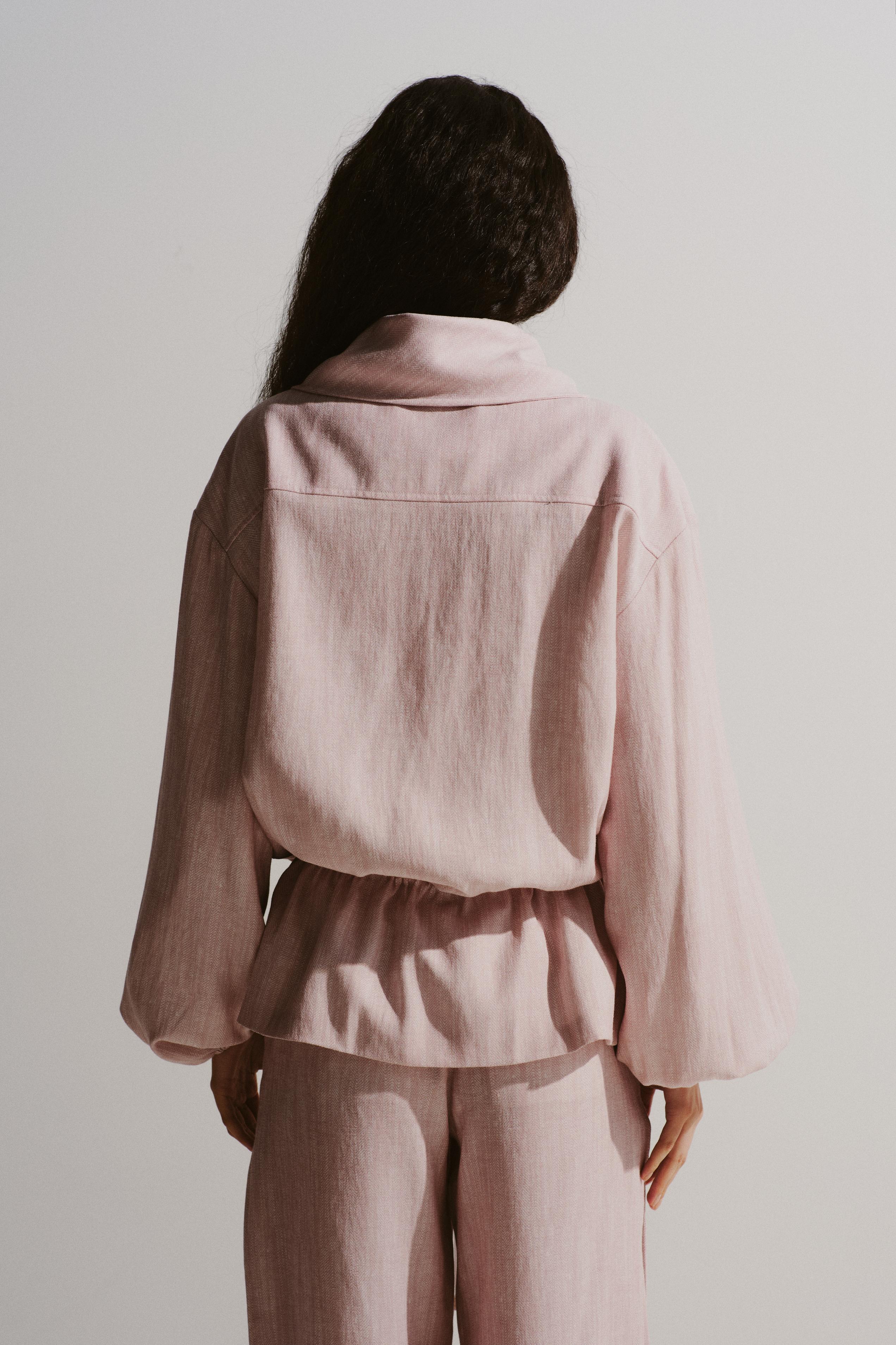 Funnel-Collar Drawstring Jacket