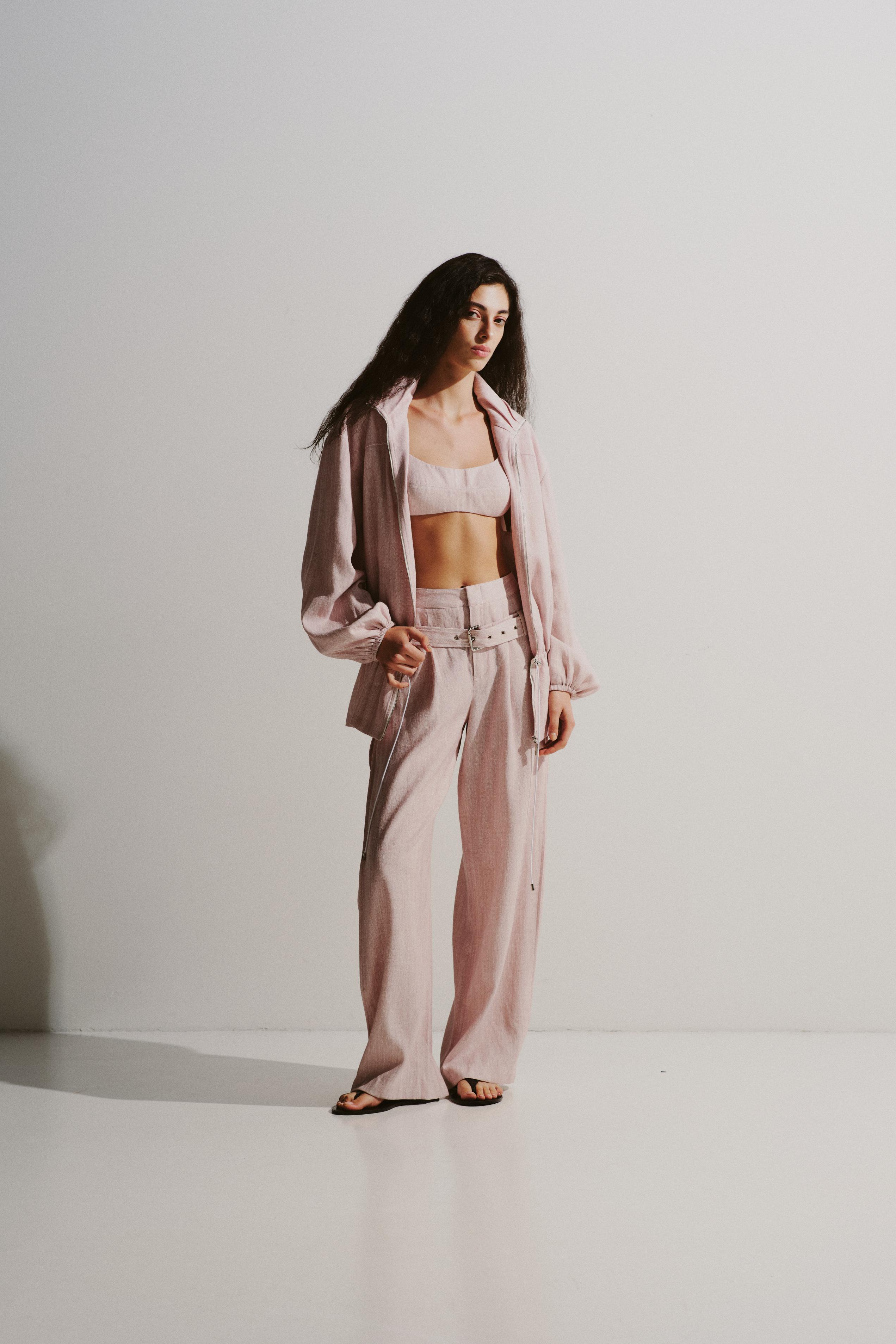 Funnel-Collar Drawstring Jacket