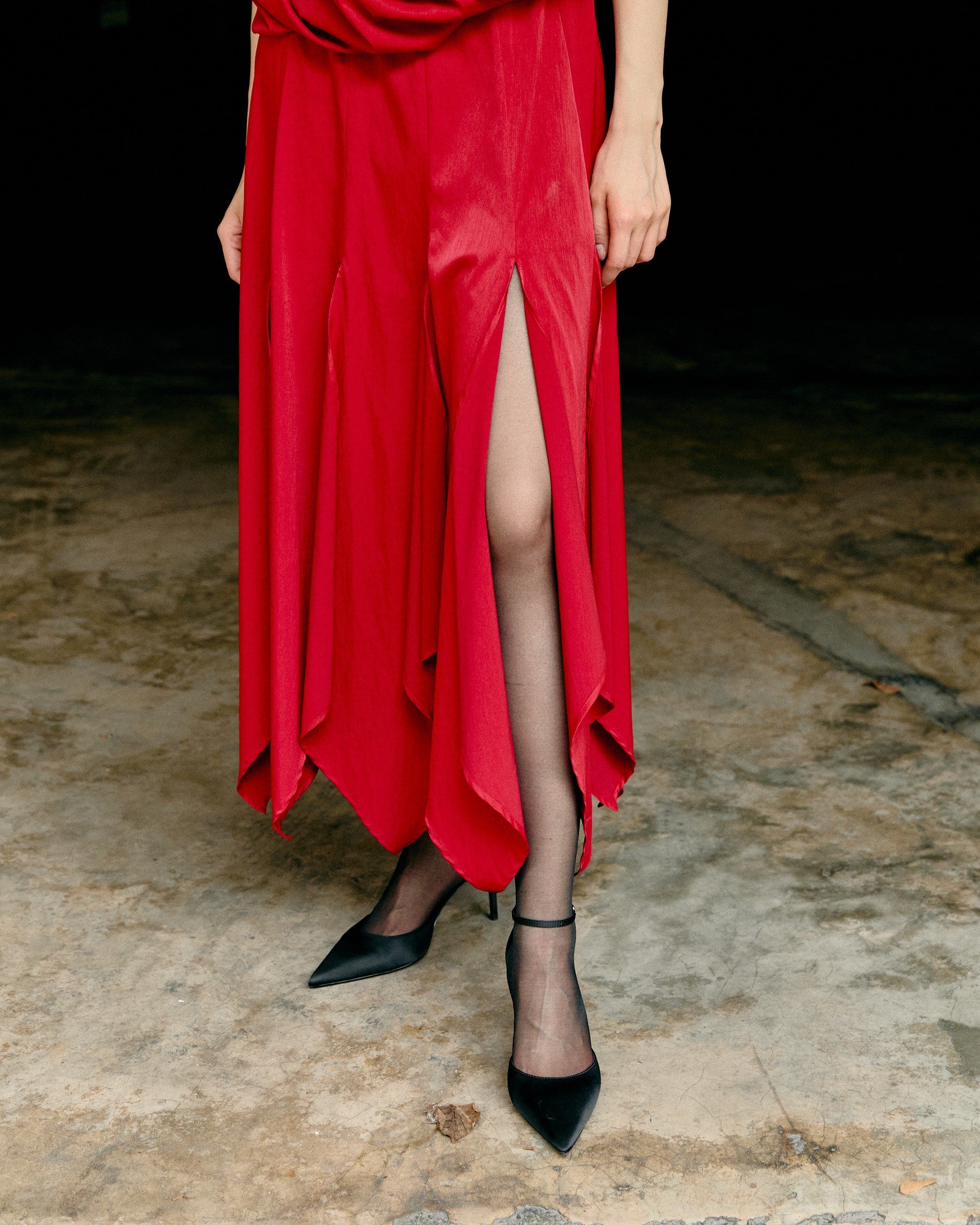 Soft Descent Draped Dress