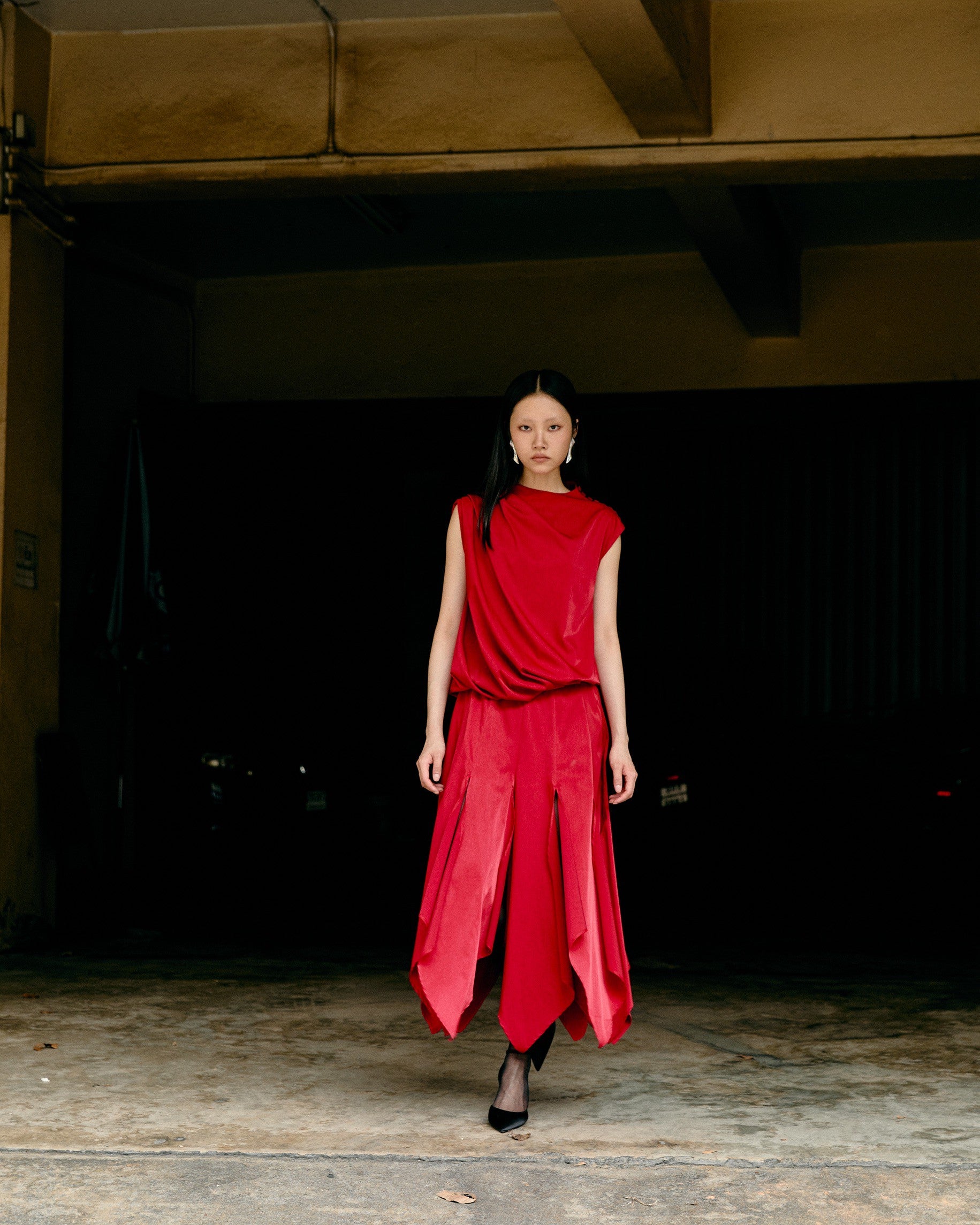 Soft Descent Draped Dress