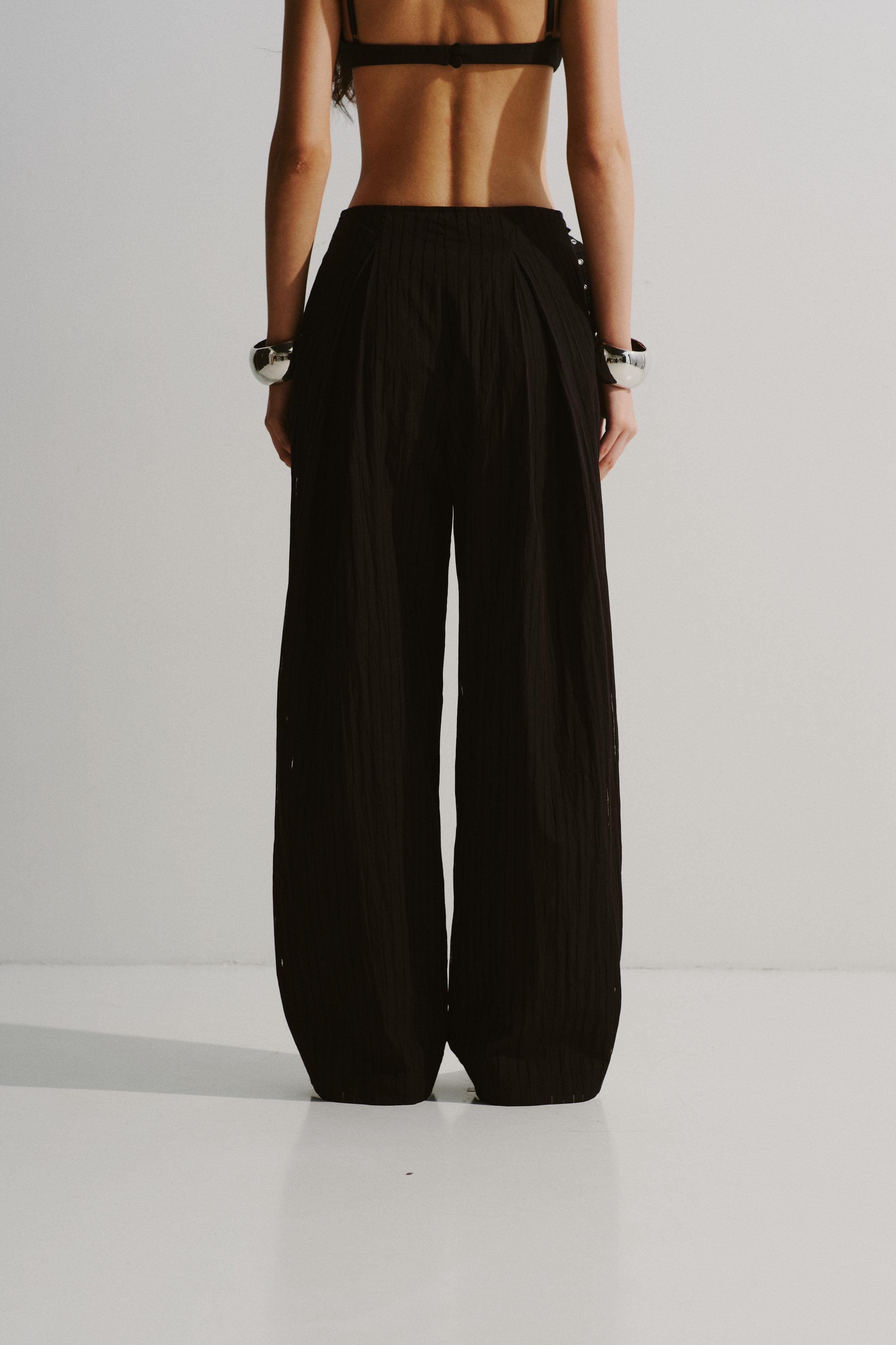 Strap-Detail Pleated Trousers