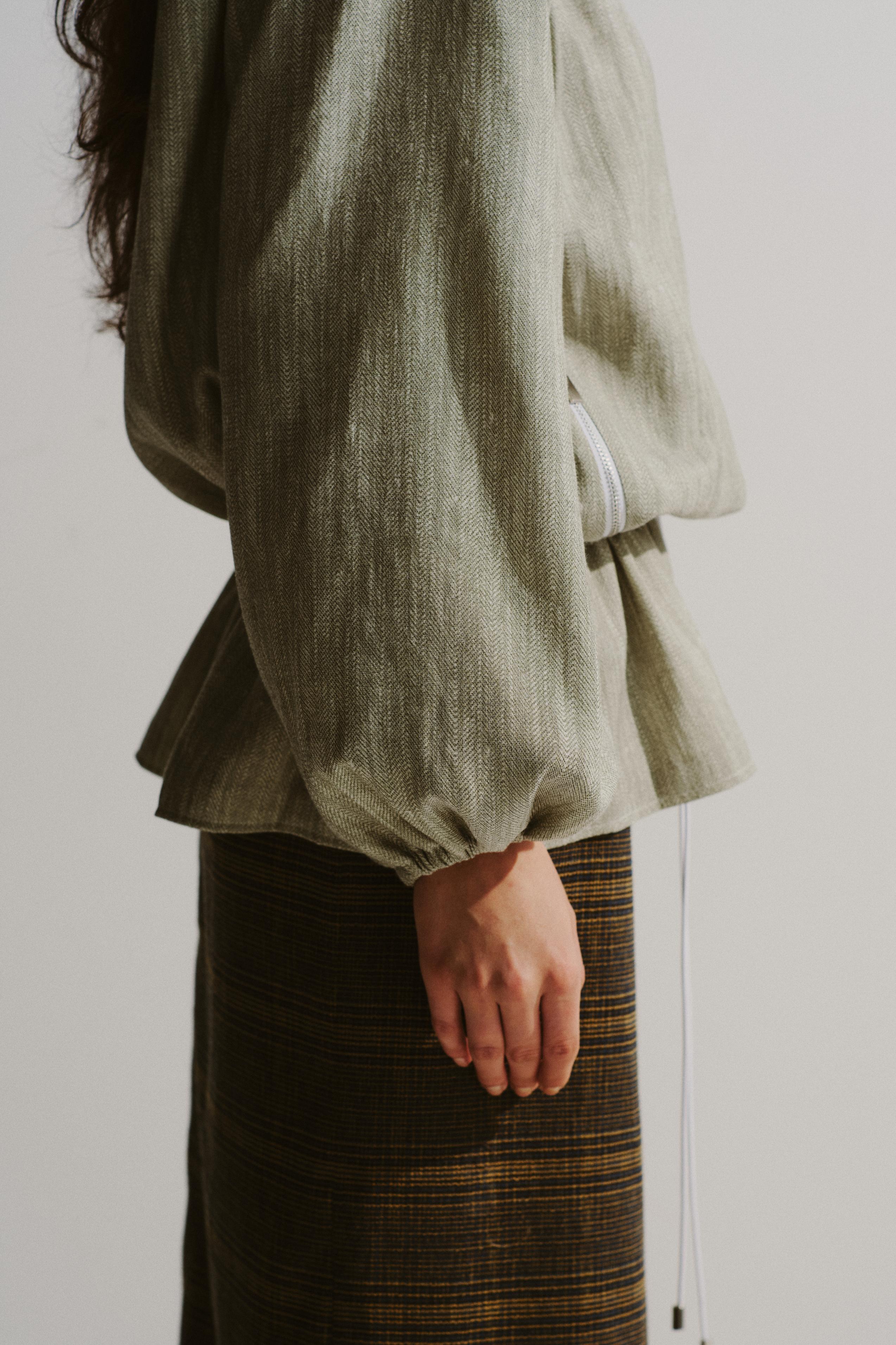 Funnel-Collar Drawstring Jacket