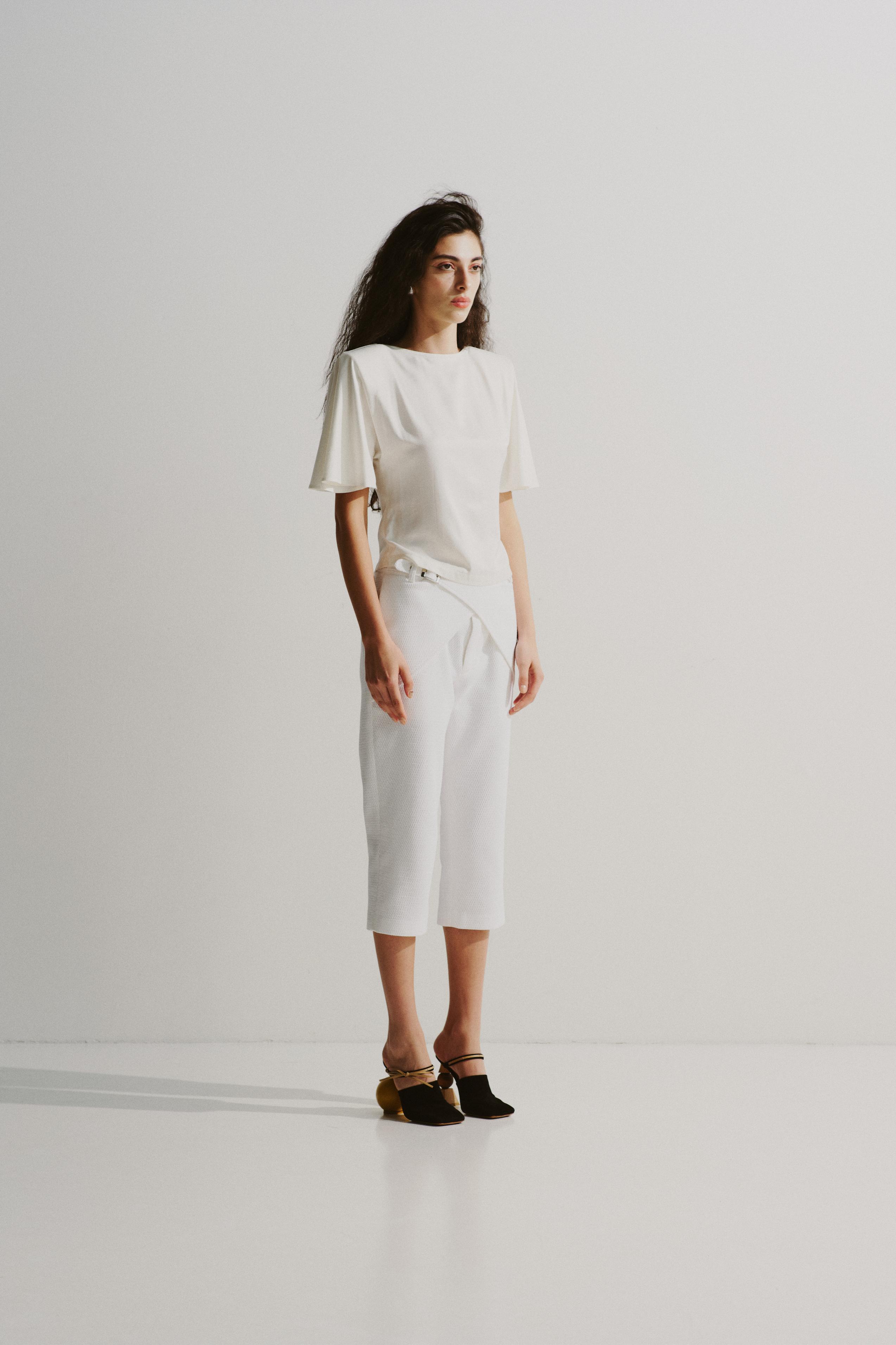 Structured Butterfly Sleeve Top