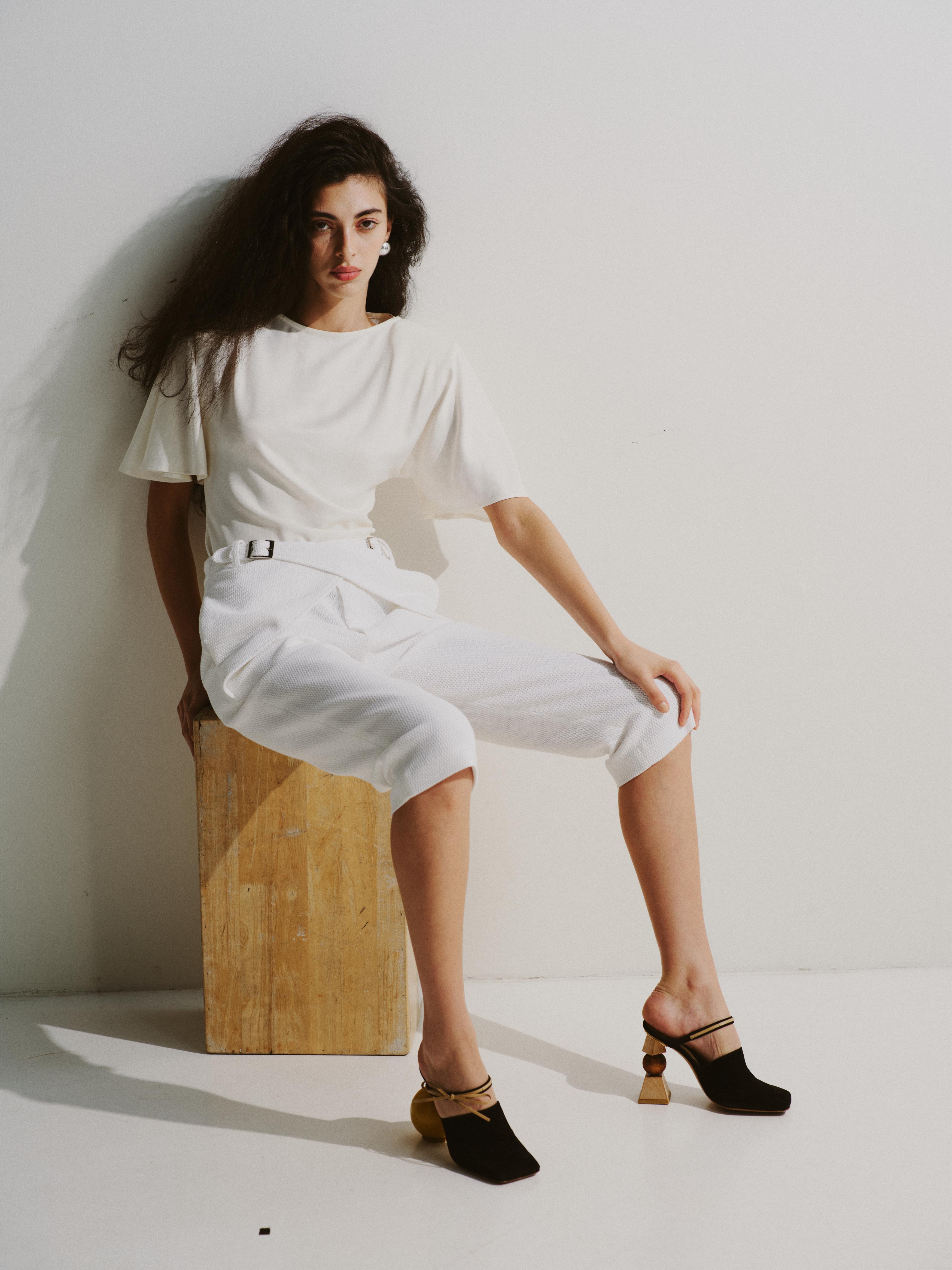 Structured Butterfly Sleeve Top