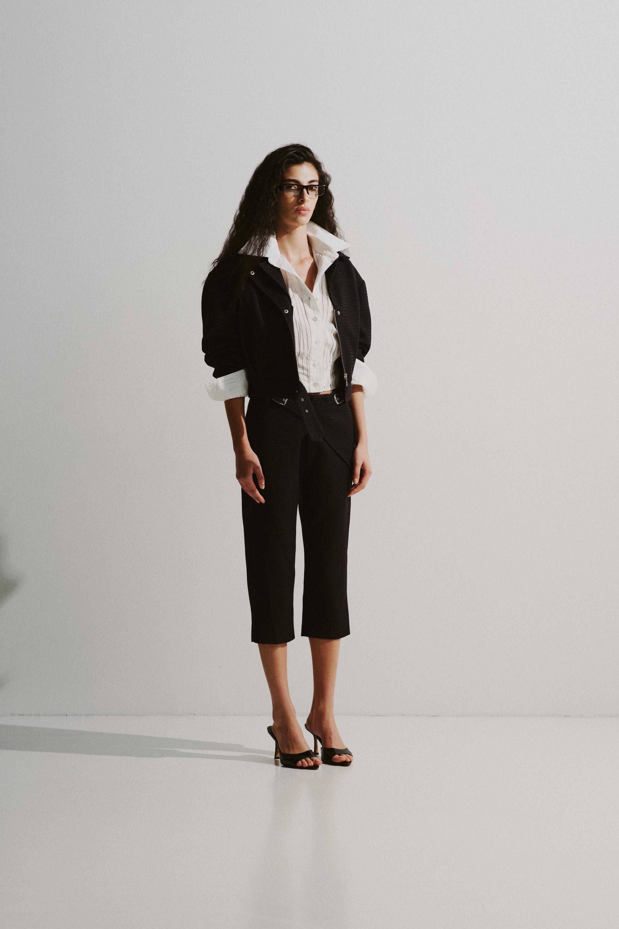 Belted Knit Cropped Jacket