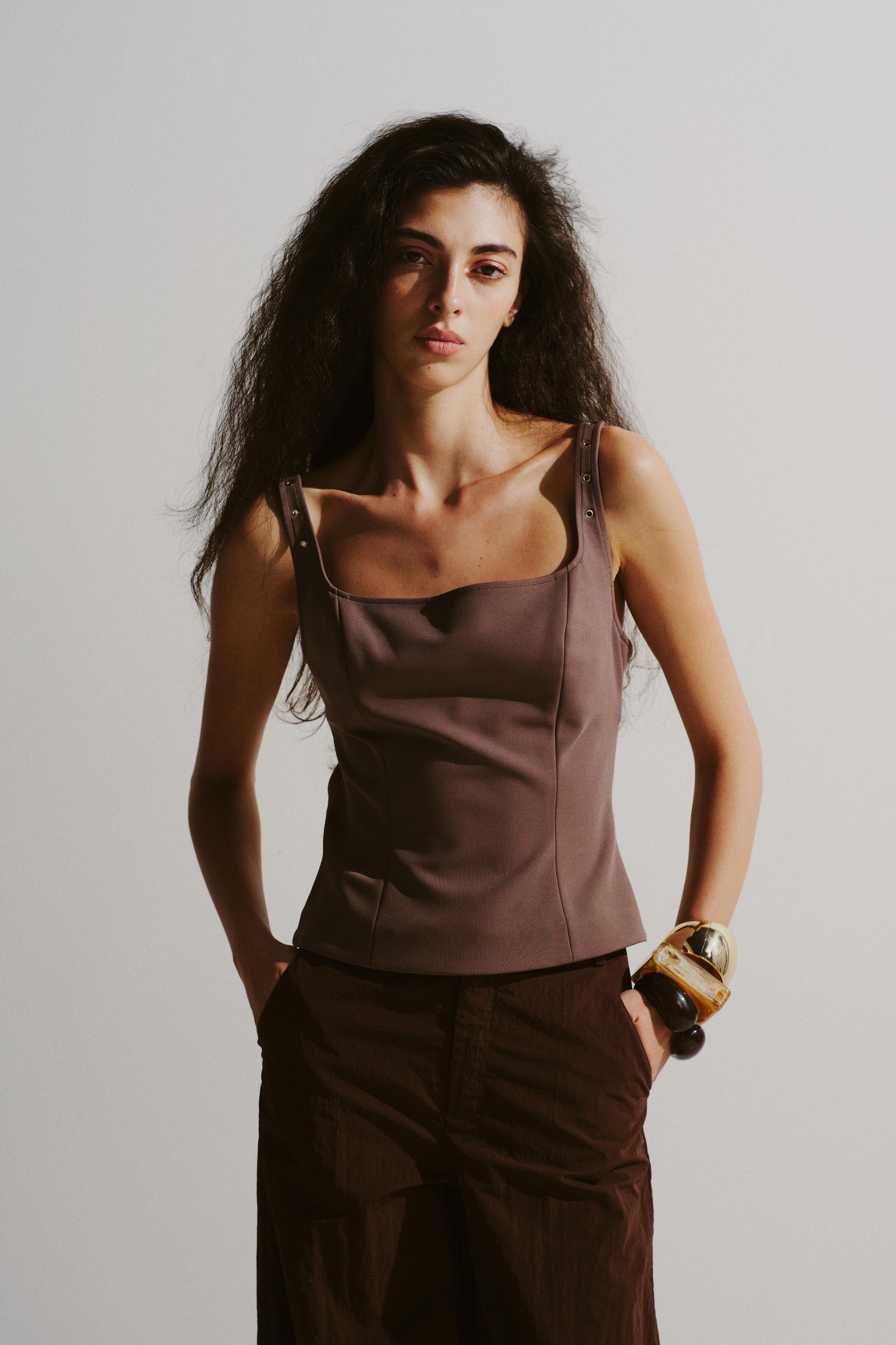 Stud Strap Open-Back Top