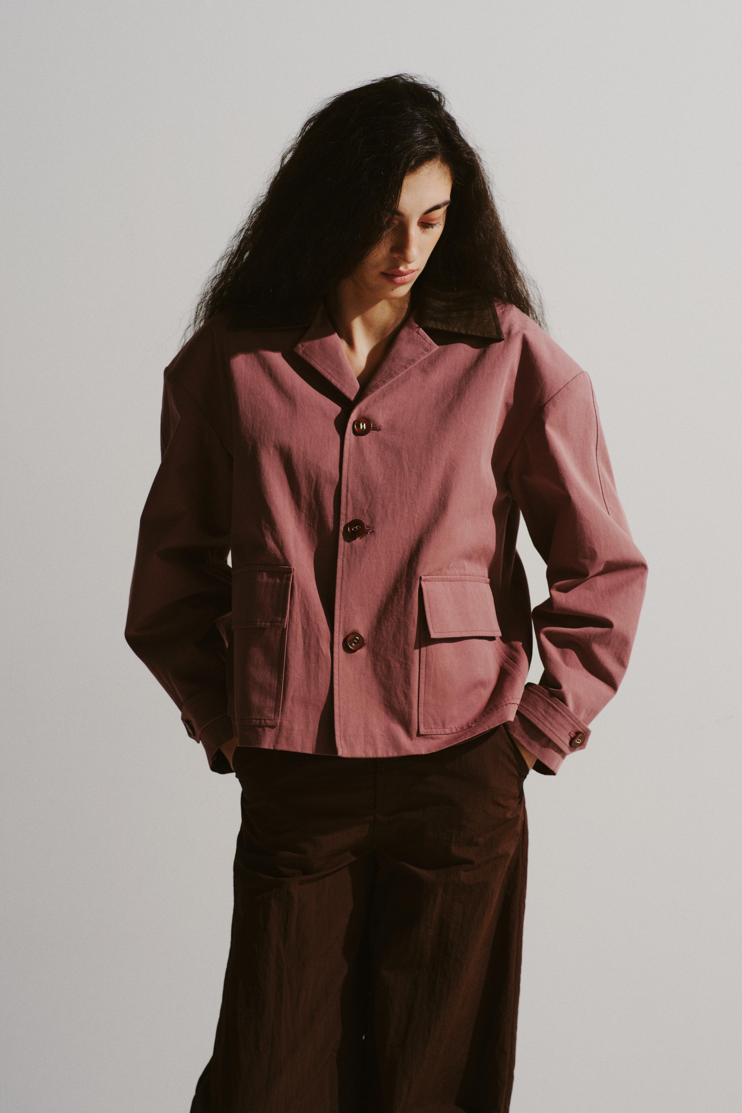 Contrast Collar Utility Jacket