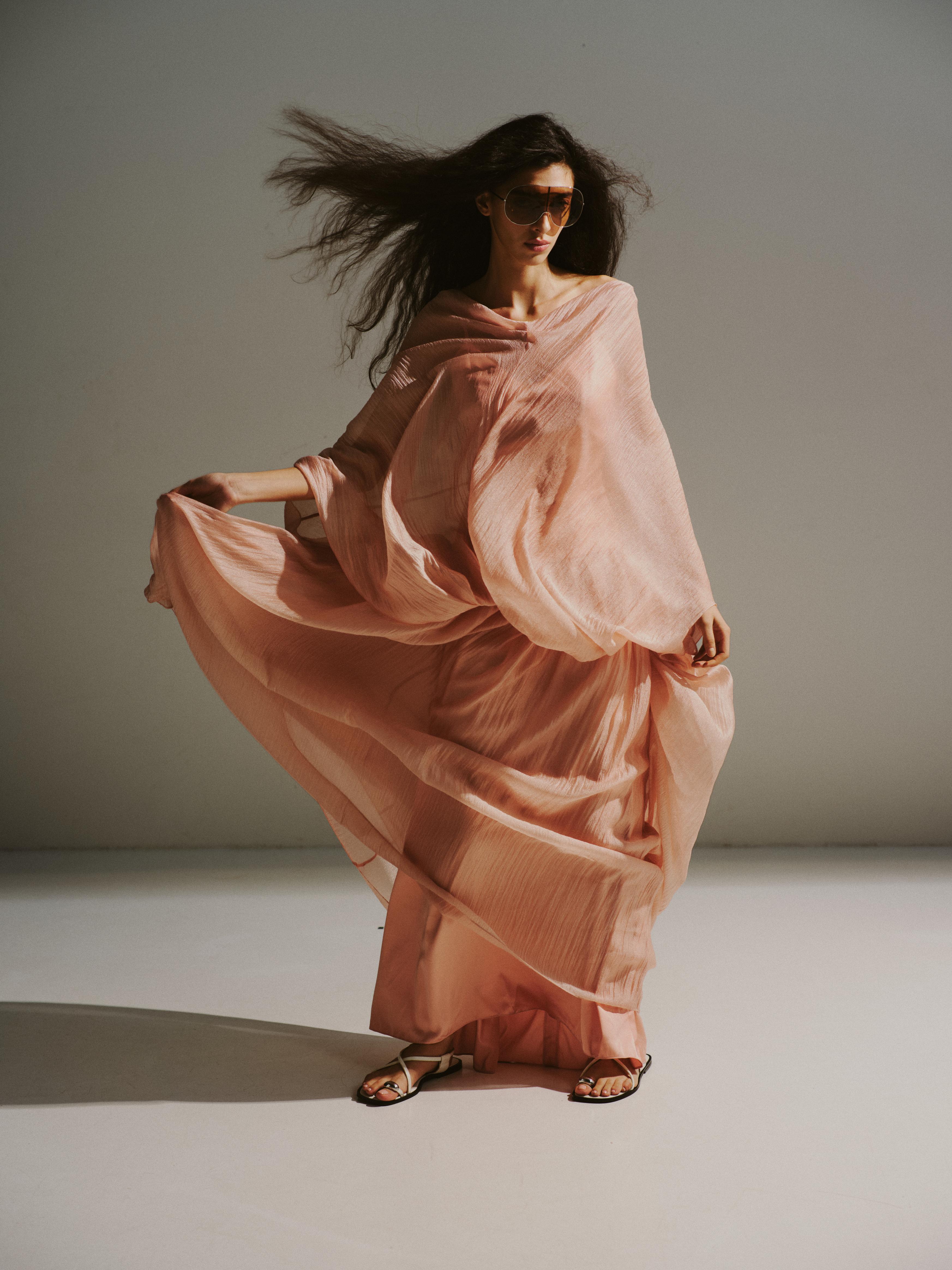 Soft Drape V-Back Dress