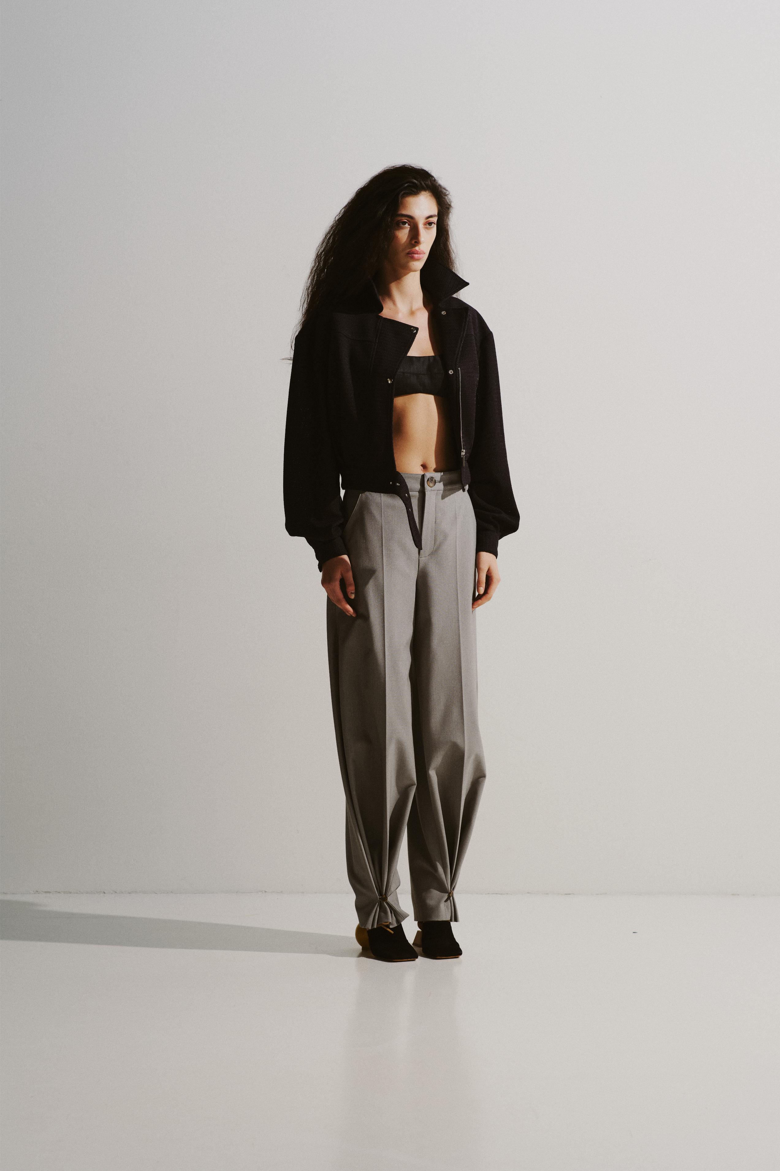 Tailored Pleat Detail Tapered Pants
