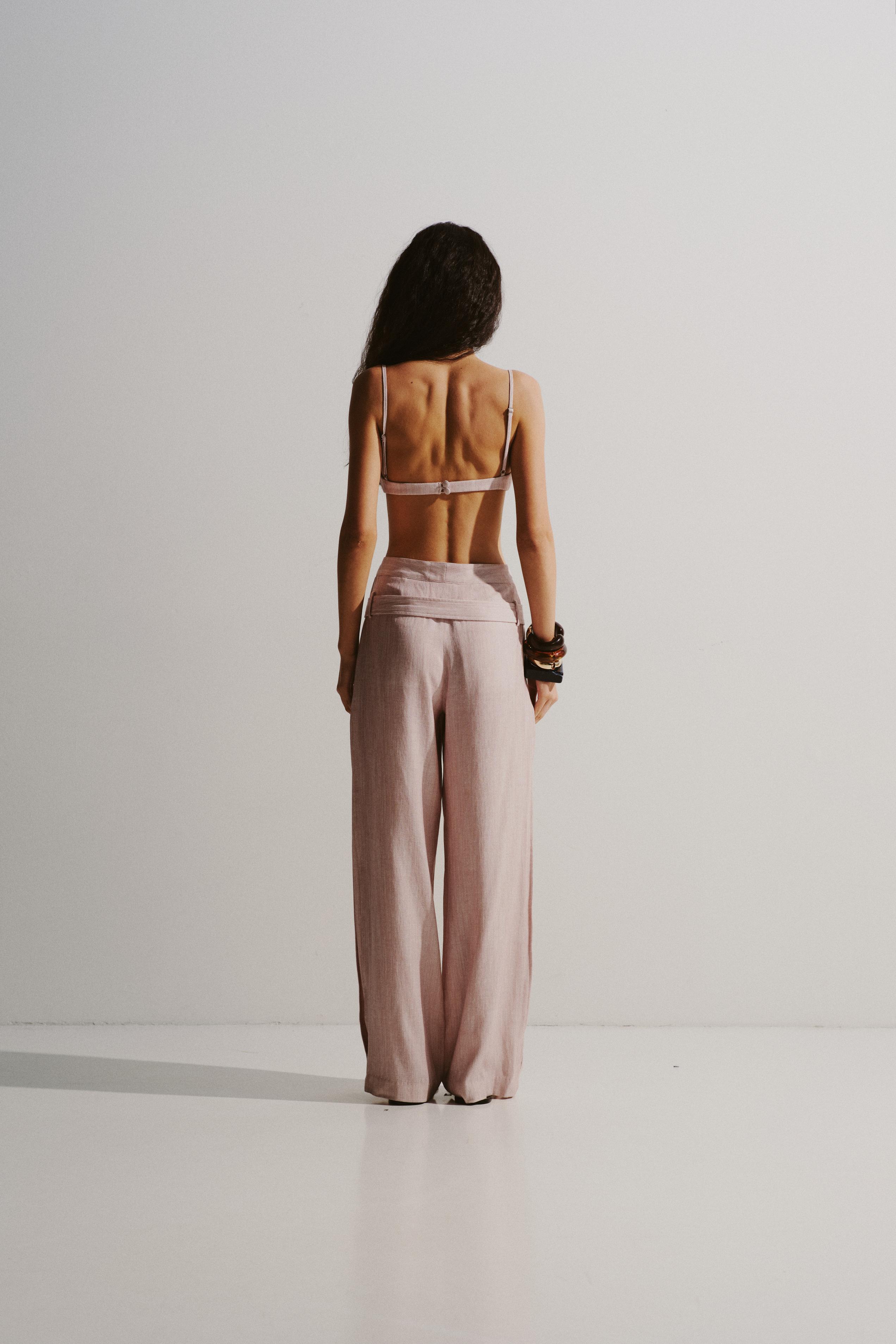 Hip-Belt Linen Trousers