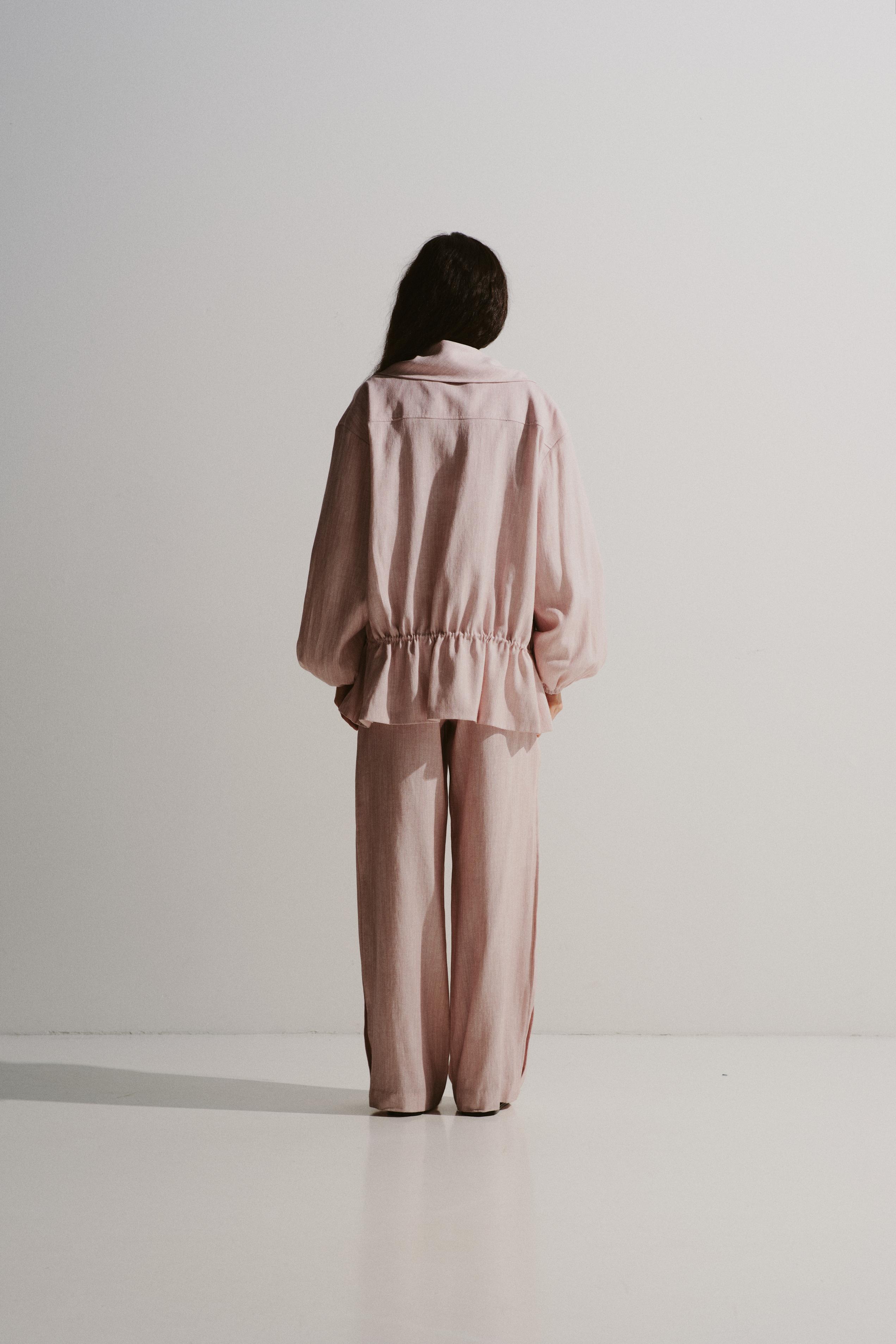 Funnel-Collar Drawstring Jacket